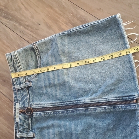Free People Womens Zip Front Mini Denim Copper Blue Jean Skirts sz 28/4/S - Picture 4 of 9